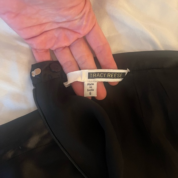 NWOT Tracy Reese Black Silk Fringe Midi Skirt Size 6 - Picture 2 of 4